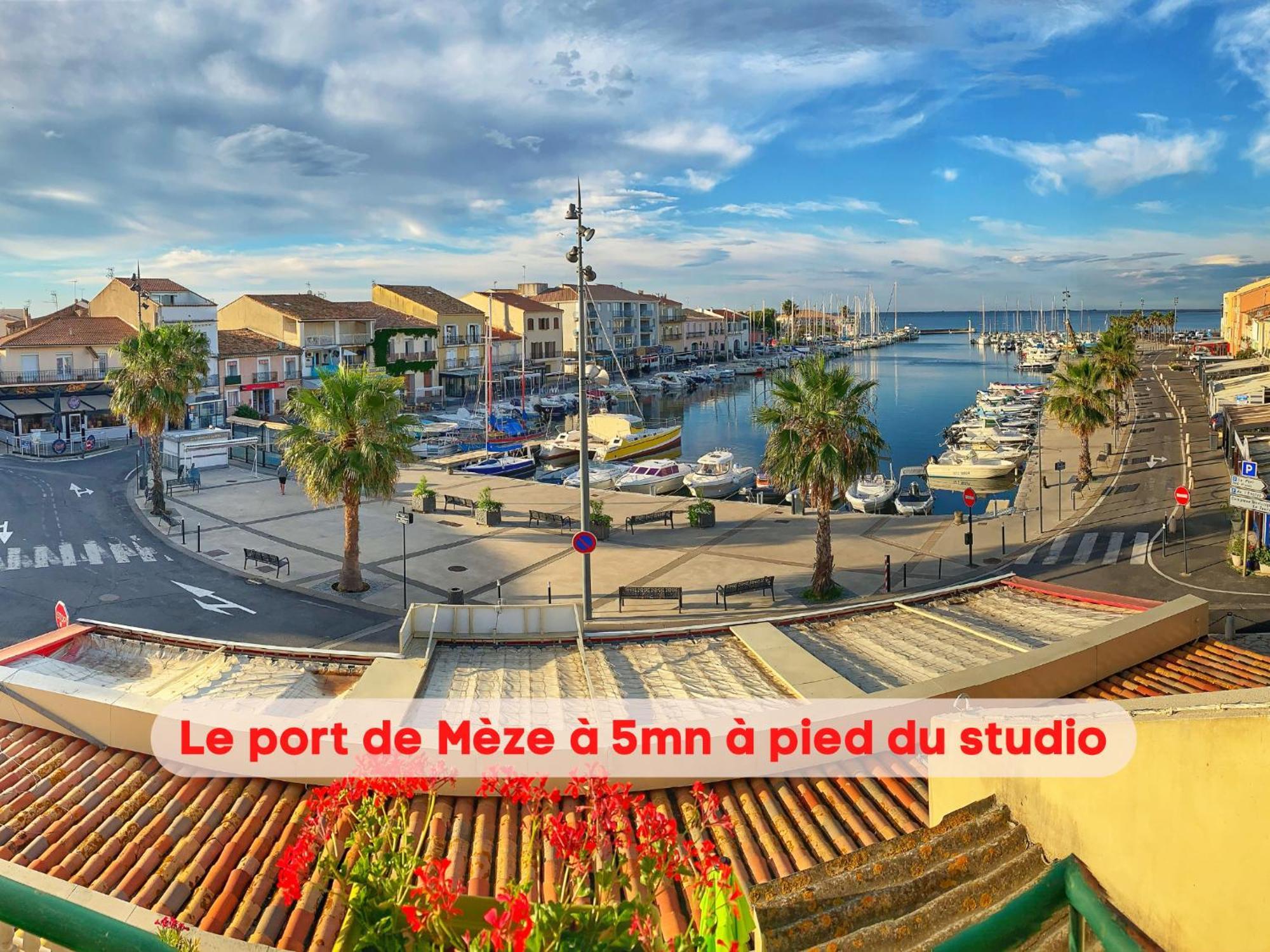 Charmant Studio Climatise A 200M De La Plage Meze Exterior photo